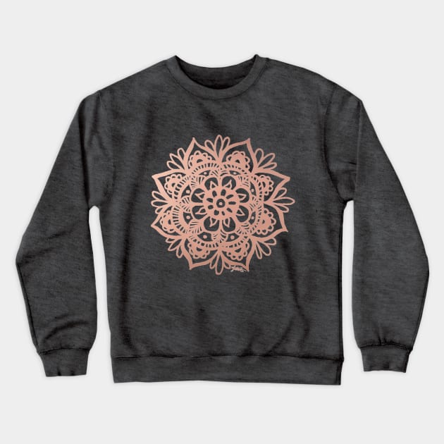 Rose Gold Mandala Crewneck Sweatshirt by julieerindesigns